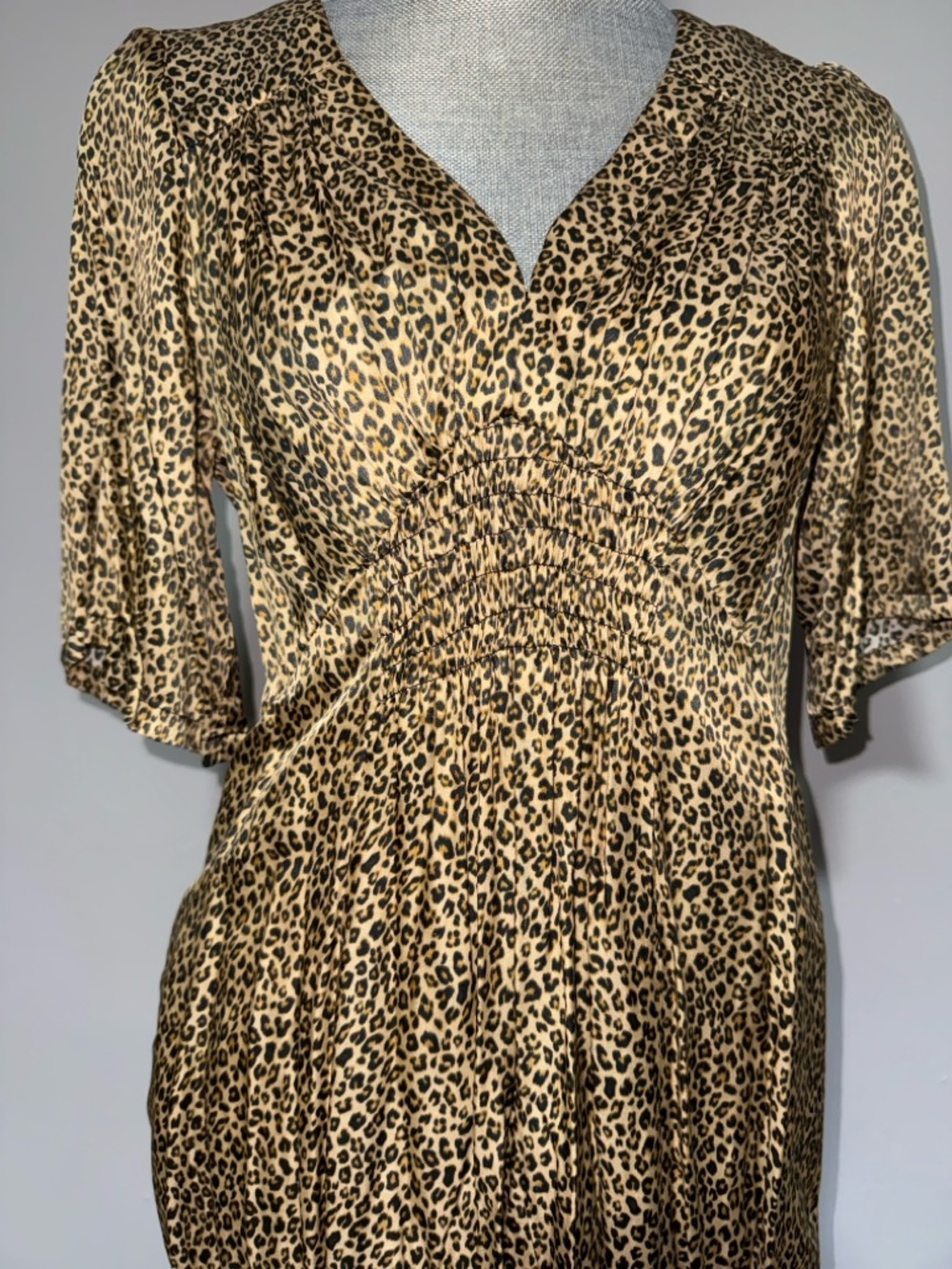 Leopard Print Maxi Dress - Tan/Black